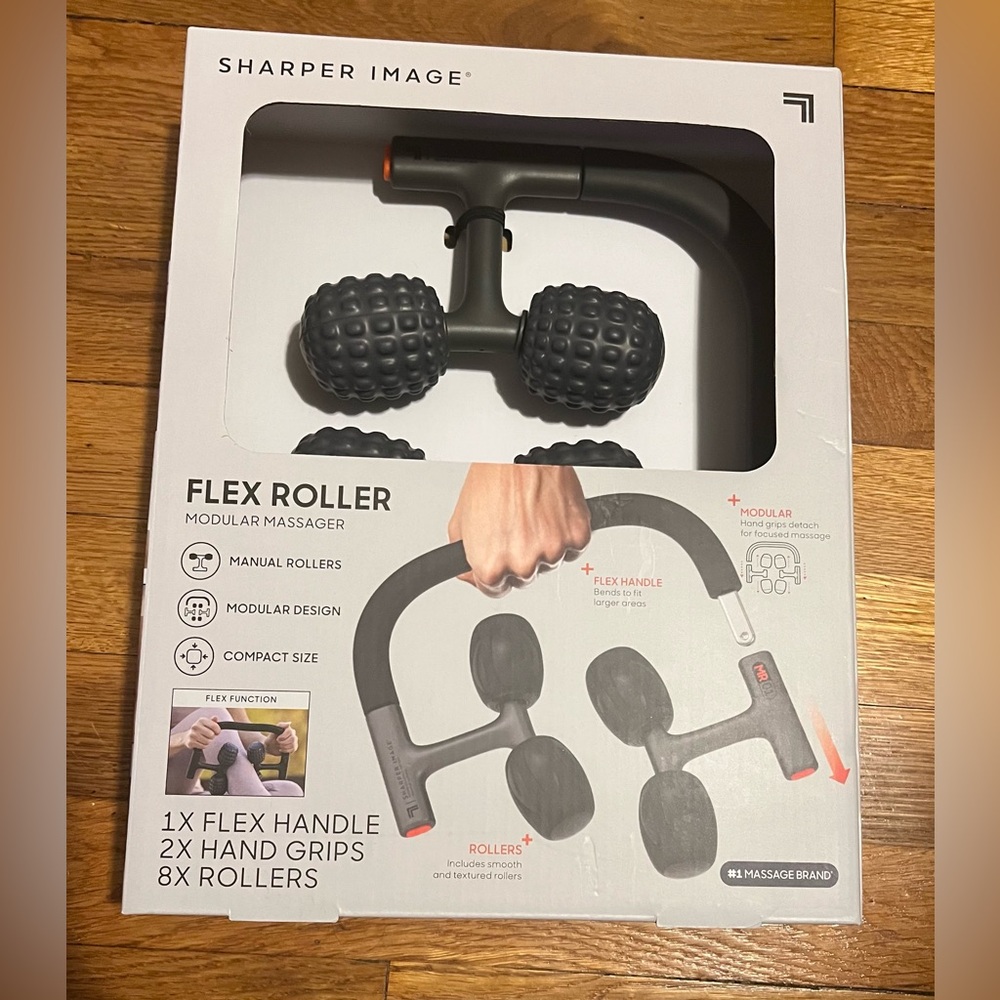NEW Sharper Image Gray Flex Roller Modular Massager